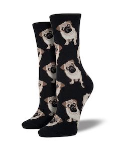 Womenswear: Sock Smith - Pugs Black Socks