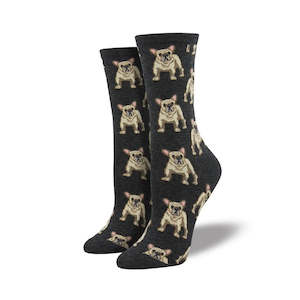 Womenswear: Sock Smith - Frenchie Charcoal Socks