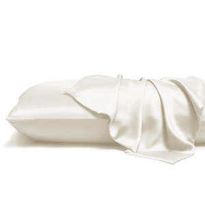 EcoLuxe Living Ivory Silk Pillowcase - Standard Size - Envelope