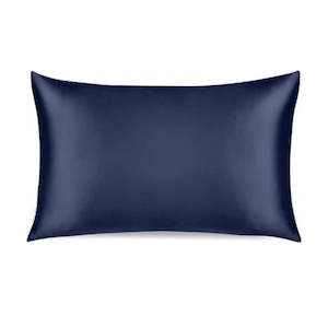 EcoLuxe Living Navy Blue Silk Pillowcase - Standard Size - Envelope