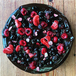 Vegan & Gluten Free Chocolate cake with berries