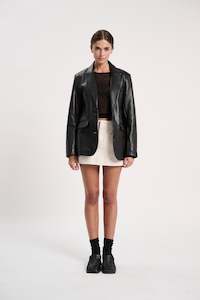 Atelier Leather Blazer - Black