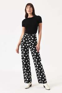 Folk Floral Heidi Pant - Black