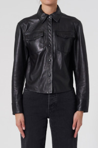 Eva Leather Shirt - Black