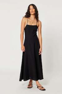 Dinali Dress Linen - Black