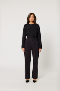 Chloe Pleat Pant - Lyocell Jet