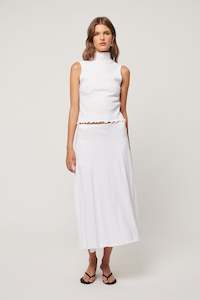 Daphne Crinkle Skirt - White