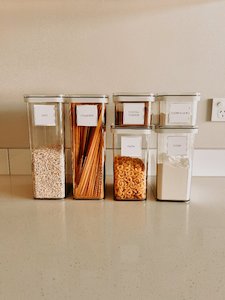 6 Square Pantry Storage Container Set