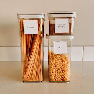 Household Storage Containers: 3 SQUARE PANTRY STORAGE CONTAINER SET