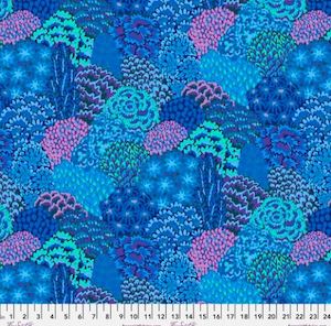 Fabrics textile: Kaffe Fassett Remnants - Oriental Trees Blue