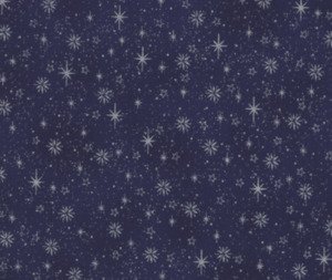 We Love Christmas - Stars & Dots - Blue/Silver - 100% Cotton - 10cm Increments