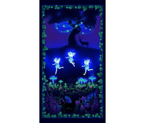 Summer Night Soiree Glow in the Dark 100% Cotton Fabric - 60cm Panel