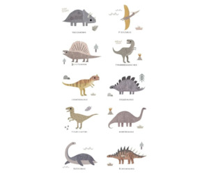 D is for Dinosaur 100% Cotton Fabric - 24" Panel