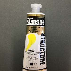 Matisse Structure Professional Artists Acrylic: Matisse Structure Cadmium Yellow Light - S4 - 75ml