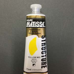 Matisse Structure Professional Artists Acrylic: Matisse Structure Yellow Mid Azo - S2 - 75ml