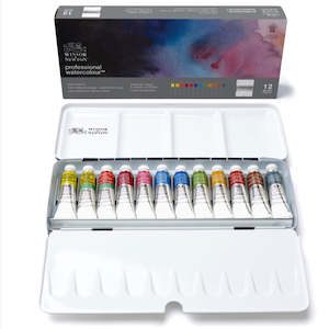 Winsor Newton Professional Watercolour: WN Professional WC TUBE Travel Tin of 12