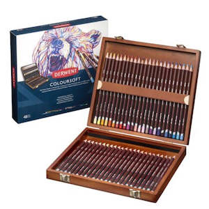 Derwent Coloursoft Wooden Box Set of 48 (FREE DELIVERY)