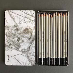 Jasart: Graphite Sketch Pencils tin -Set of 12