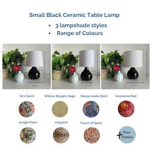 Furniture: Find Your Perfect Match - Small BLACK Ceramic Table Lamp