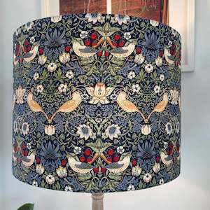 Morris & Co Strawberry Thief Indigo Fabric Lampshade