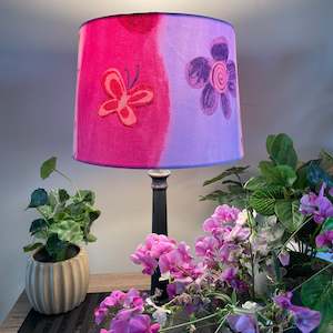 Ready-made MEDIUM pretty in pink fabric lampshade