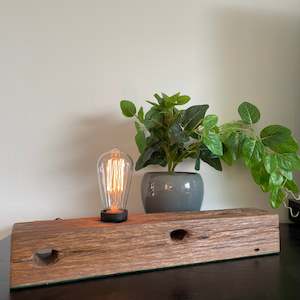 Furniture: Wooden Table Lamp - Original Telegraph Post #35 | Handcrafted