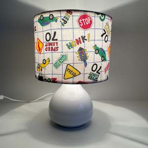 Childrens Lampshade | Road Rulz Fabric | Handcrafted in NZ