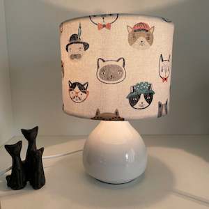 Cats in Disguise | Fabric lampshade | Handcrafted