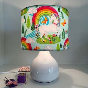 Unicorn and Butterflies | Fabric lampshade | Handcrafted