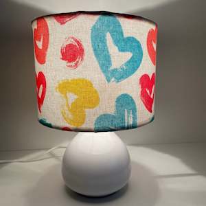 Hearts Fabric Lamp Shade | Handcrafted in NZ