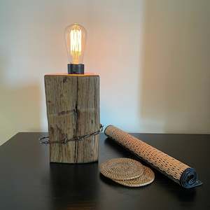 Furniture: Rural Heritage | Handcrafted Tōtara Table Lamp #63