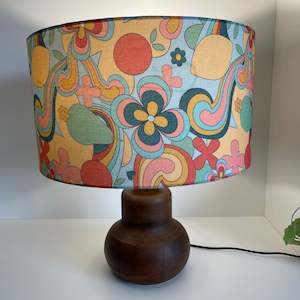 Ready-made LARGE BARREL Lampshade | 60s Swirl