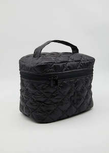 Clothing: Stella + Gemma Make-Up Bag - Black Quilted