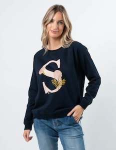 Clothing: Stella+Gemma Classic Sweater - Navy Flore