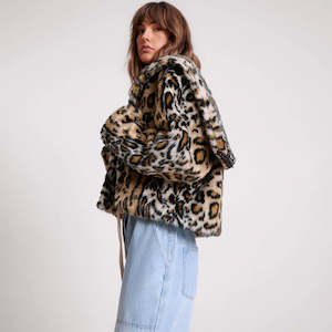 Clothing: One Teaspoon Faux Leopard Split Hood Jacket