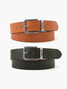 Levi's Reversible Core Leather Belt in Tan/Green