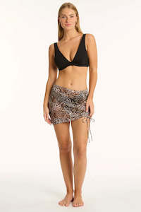 Sea Level Congo Drawstring Mini Mesh Skirt