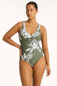 Clothing: Sea Level Aloha Cross Front Multifit One Piece