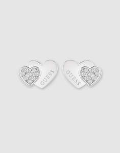 Guess Double Heart Studs