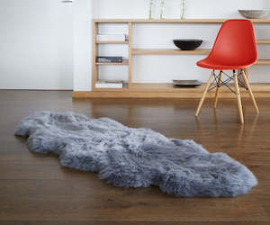 Large Double Sheepskin Rug - Grey - NZ Made