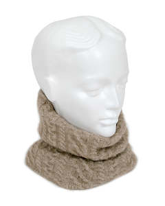 Lothlorian Scarf: Lothlorian Possum & Merino Cable Neck Gaiter/Headband, Natural