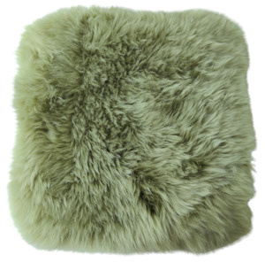 Sheepskin Cushion Cover - Sage - Standard or Large Size