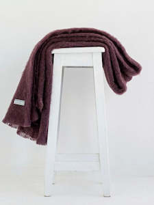 Windermere Mohair Knee Rug - Mulberry