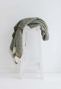 Homeware: Wool Twill Throw - Moss - NZ Made