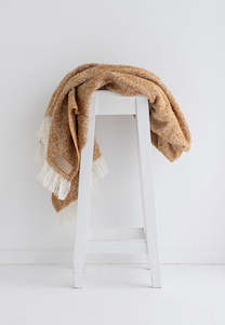 Homeware: Wool Twill Throw - Mustard - NZ Made