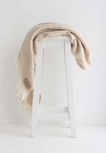 Homeware: Wool Twill Throw - Driftwood - NZ Made