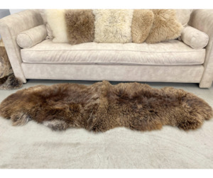 Natural Black Double Sheepskin Rug - NZ Made #26