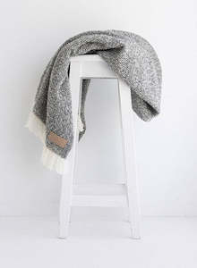 Wool Twill Throw - Grey - NZ Made