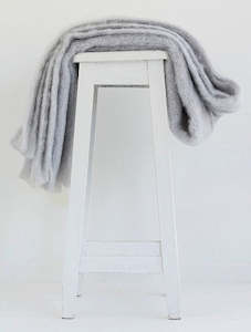 Windermere Mohair Knee Rug - Silver