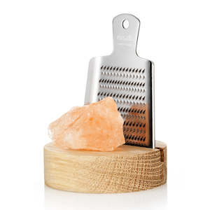 Rivsalt Original - Rock Salt + Grater on Oak Stand